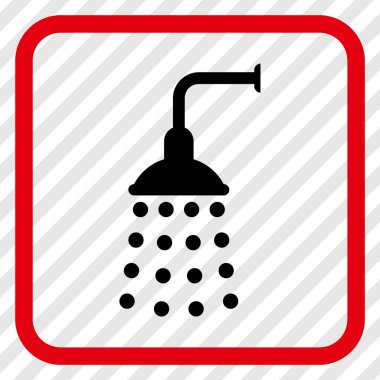 Duş vektör simgesi bir çerçeve içinde