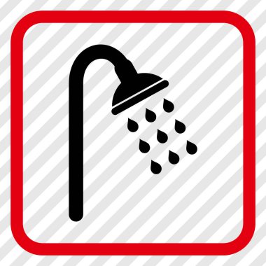 Duş vektör simgesi bir çerçeve içinde