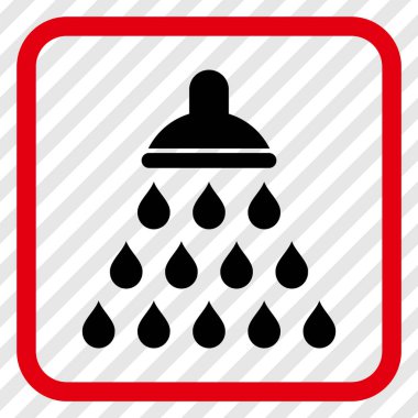 Duş vektör simgesi bir çerçeve içinde