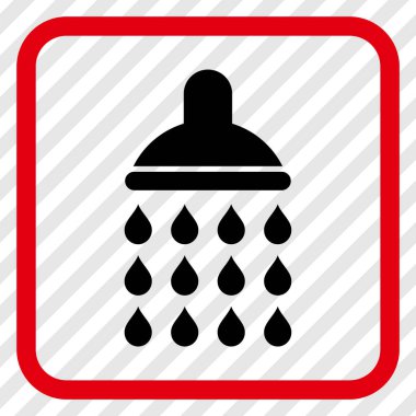 Duş vektör simgesi bir çerçeve içinde