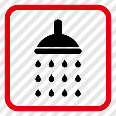 Duş vektör simgesi bir çerçeve içinde