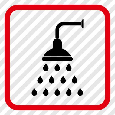 Duş vektör simgesi bir çerçeve içinde