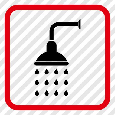 Duş vektör simgesi bir çerçeve içinde