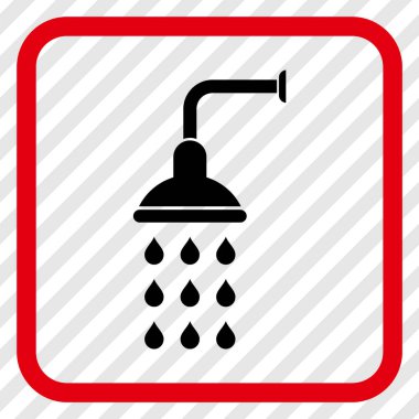 Duş vektör simgesi bir çerçeve içinde