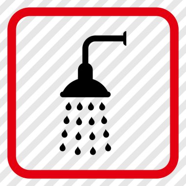 Duş vektör simgesi bir çerçeve içinde