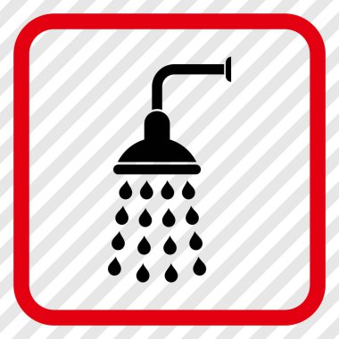 Duş vektör simgesi bir çerçeve içinde