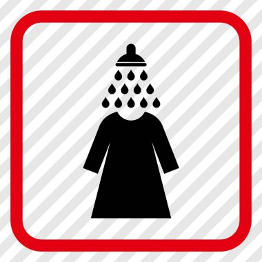 Duş yıkama kadın elbise vektör simgesi bir çerçeve içinde