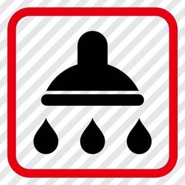 Duş vektör simgesi bir çerçeve içinde