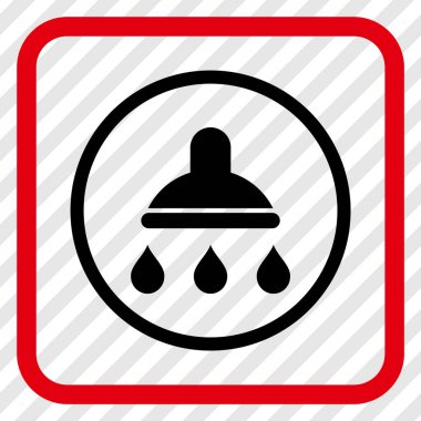 Duş vektör simgesi bir çerçeve içinde