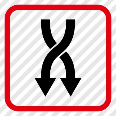 Vektör simgesi aşağı okları bir çerçevede shuffle