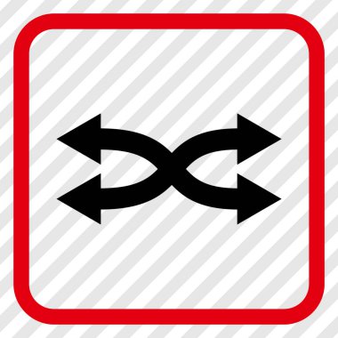 Shuffle okları yatay vektör simgesi bir çerçeve içinde