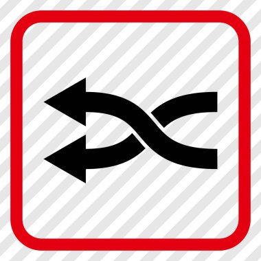 Shuffle oklar sol vektör simgesi bir çerçeve içinde