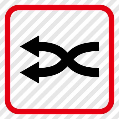 Shuffle oklar sol vektör simgesi bir çerçeve içinde