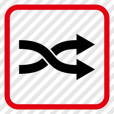 Shuffle okları doğru vektör simgesi bir çerçeve içinde