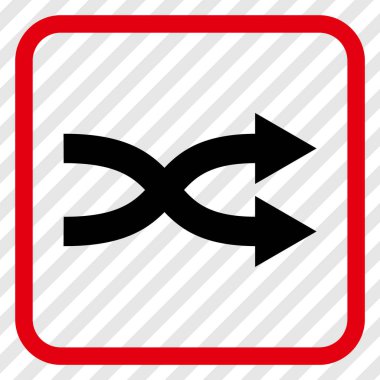 Shuffle okları doğru vektör simgesi bir çerçeve içinde