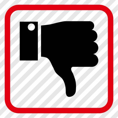 Vektör simgesi bir çerçeve içinde aşağı parmak