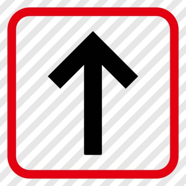 Bir çerçeve içinde yukarı ok vektör simgesi