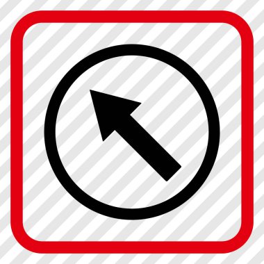 Yukarı Sağdan sola yuvarlak ok vektör simgesi bir çerçeve içinde