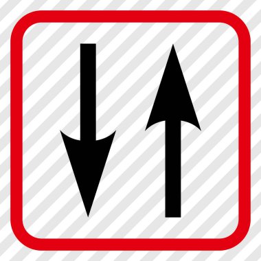 Dikey Exchange oklar bir çerçeve içinde simge vektör