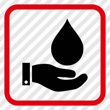 Su Servisi vektör simgesi bir çerçeve içinde