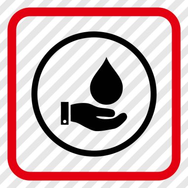 Su Servisi vektör simgesi bir çerçeve içinde