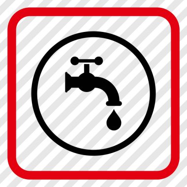 Su dokunun vektör simgesi bir çerçeve içinde