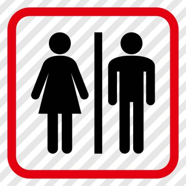 WC kişi bir çerçeve içinde simge vektör