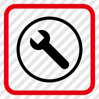 İngiliz anahtarı vektör simgesi bir çerçeve içinde