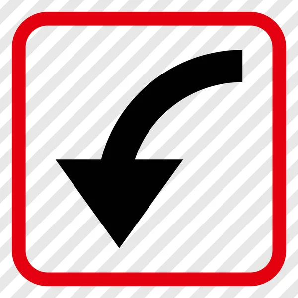 Ruota l'icona vettoriale CCW in una cornice — Vettoriale Stock