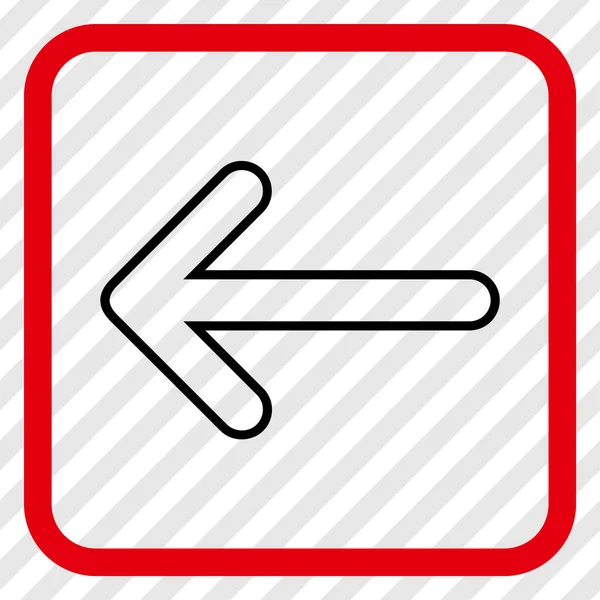 Flecha redondeada izquierda Vector icono en un marco — Archivo Imágenes Vectoriales