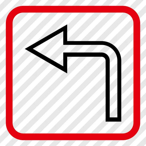 Turn Left Vector Icon In a Frame — Stock Vector