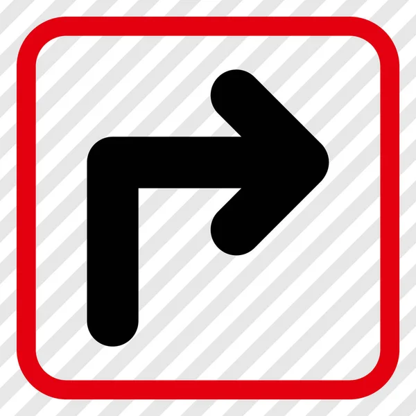 Turn Right Vector Icon In a Frame — Stock Vector