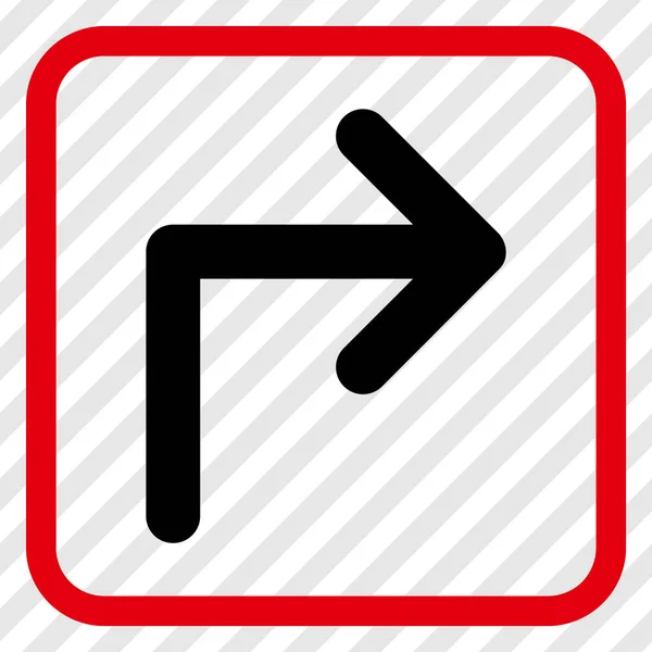 Векторная икона поворота направо в рамке — стоковый вектор