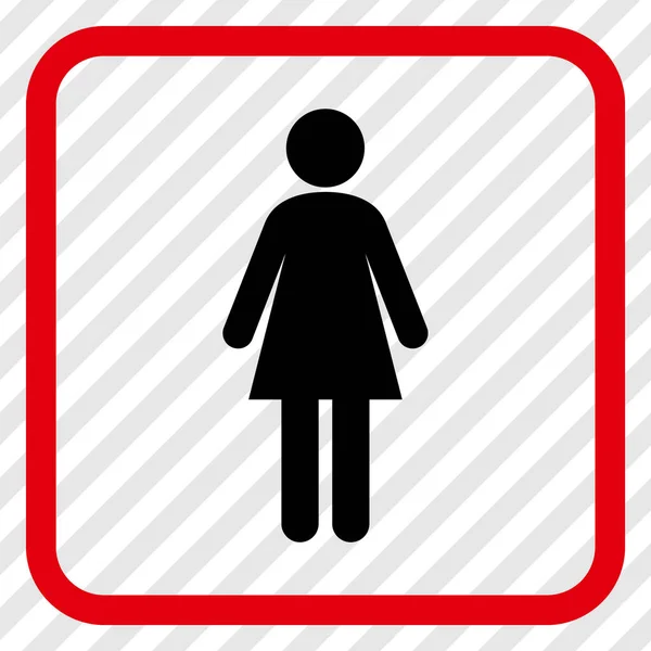 Mujer Vector icono en un marco — Vector de stock