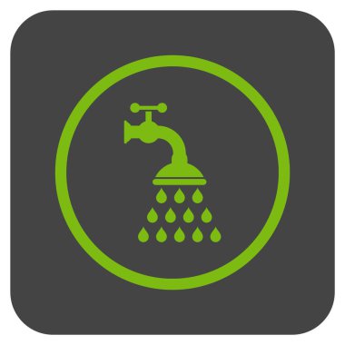 Duş musluk düz kare vektör simgesi