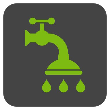 Duş musluk düz kare vektör simgesi