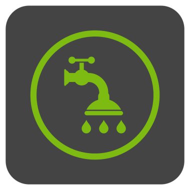 Duş musluk düz kare vektör simgesi