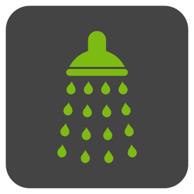 Duş düz kare vektör simgesi