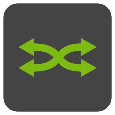 Shuffle okları yatay düz kare vektör simgesi