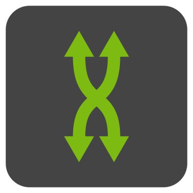 Shuffle okları dikey düz kare vektör simgesi