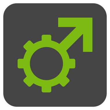 Teknolojik Potence düz kare vektör simgesi