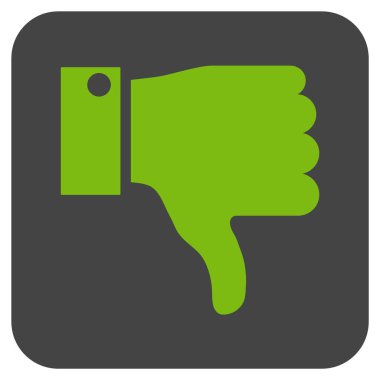 Başparmak aşağı düz vektör simgesi kare