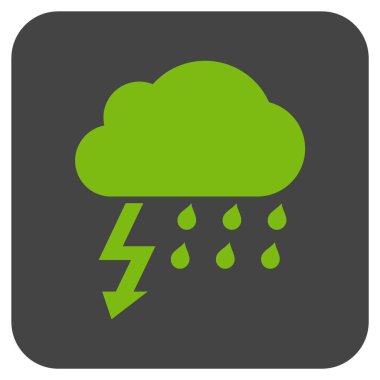 Fırtına düz kare vektör simgesi