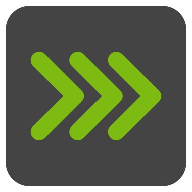 Sağa üçlü ok ucu düz vektör simgesi kare