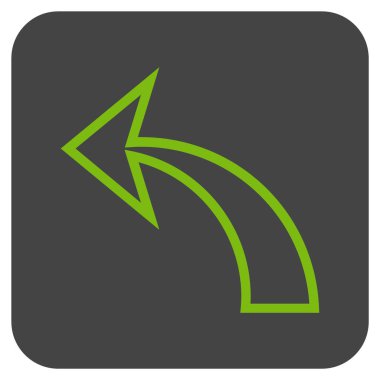 Düz kare vektör simgesi geri al