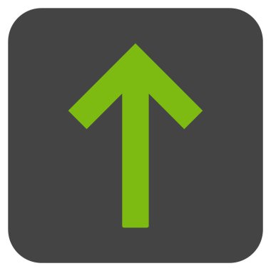 Yukarı ok düz kare vektör simgesi