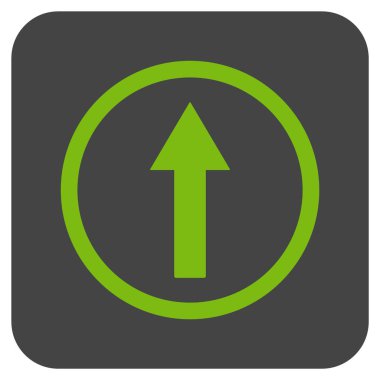 Yukarı yönlü ok düz kare vektör simgesi