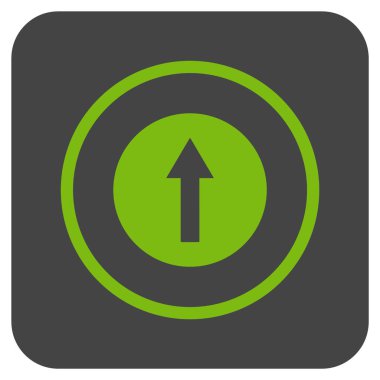 Yukarı yönlü ok düz kare vektör simgesi