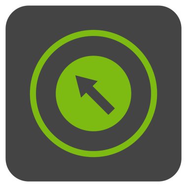 Yuvarlak yukarı sağdan sola ok düz kare vektör simgesi