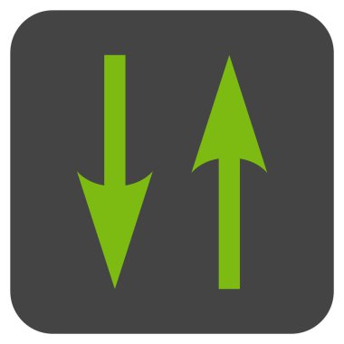 Dikey Exchange oklar düz kare vektör simgesi